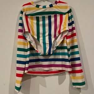 Kids Rainbow Stripe 2 Piece Bathing Suit Unworn.